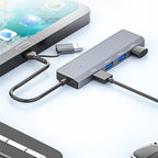 ADS-305D USB / Type-C to USB3.0 4-Ports USB HUB Computer Laptop Adapter Docking Station, ADS-305D