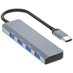 ADS-305C Aluminum Alloy Type-C to 4-Ports USB3.0 USB HUB Laptop Phone Adapter Splitter, ADS-305C