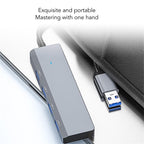 ADS-305A Aluminum Alloy USB to 4-Ports USB3.0 USB HUB Laptop Adapter Docking Station, ADS-305A