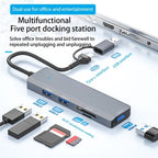 ADS-310D 2-in-1 Type-C + USB to 3 x USB 3.0 + SD / TF Card Slots Multi-Port Hub, ADS-310D