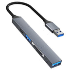 ADS-806A 5-in-1 Card Reader USB-A to USB3.0 + USB2.0 + Type-C + SD/TF Slot USB Hub, ADS-806A