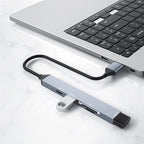 ADS-806A 5-in-1 Card Reader USB-A to USB3.0 + USB2.0 + Type-C + SD/TF Slot USB Hub, ADS-806A