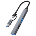 ADS-806D Type-C+USB to USB 3.0 Hub SD / TF Card Reader Multi-Function Docking Station, ADS-806D