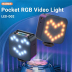D02 Magnetic Adsorption Pocket RGB Video Lamp Mini LED Fill Light for Live Broadcast, D02