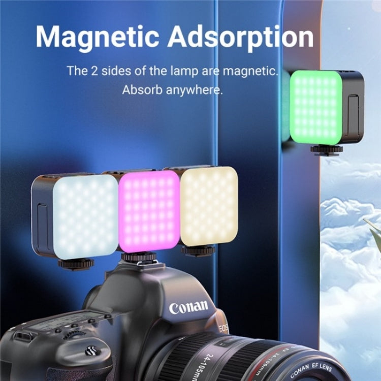D02 Magnetic Adsorption Pocket RGB Video Lamp Mini LED Fill Light for Live Broadcast, D02