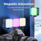 D02 Magnetic Adsorption Pocket RGB Video Lamp Mini LED Fill Light for Live Broadcast, D02