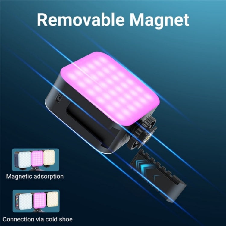 D02 Magnetic Adsorption Pocket RGB Video Lamp Mini LED Fill Light for Live Broadcast, D02