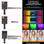 V16R Wth OLED Screen 24 Effects RGB Light Pocket Fill Light for Mobile Phone / Tablet / Laptop, V16R