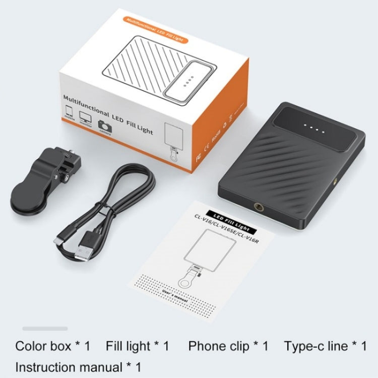 V16SE For Mobile Phone / Tablet / Laptop Three Light Modes Clip-On Pocket Mini Fill Light, V16SE