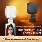 V15 Mini Clip-On Portable LED Fill Light Phone Laptop Video Conference Live Streaming Fill Lamp, V15