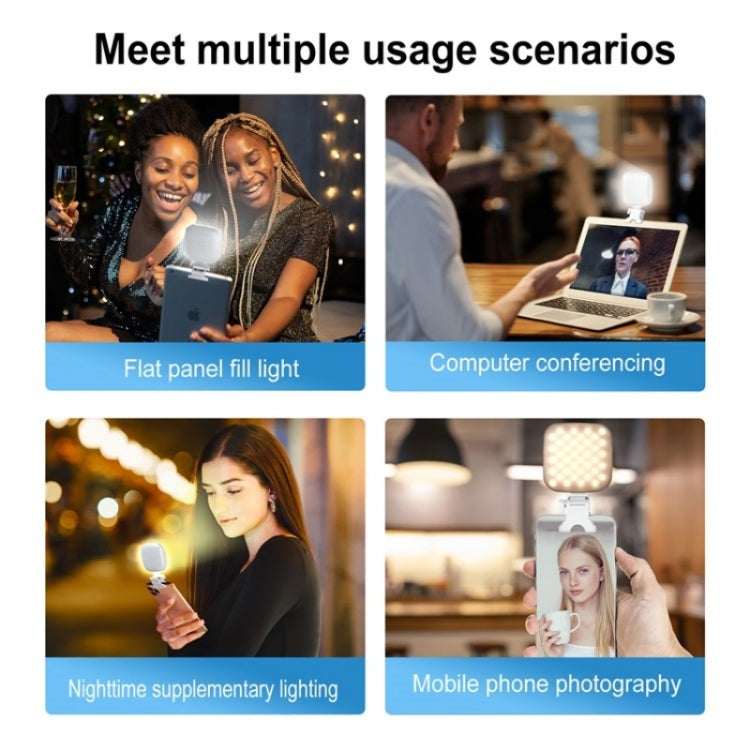V15 Mini Clip-On Portable LED Fill Light Phone Laptop Video Conference Live Streaming Fill Lamp, V15