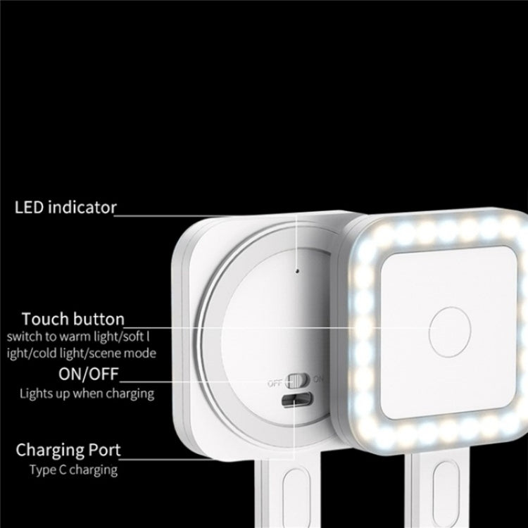 V18 Portable Skin Beauty Live Streaming LED Fill Light Magnetic Phone Selfie Lamp, V18