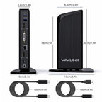 WAVLINK UG39PD1 13 in 1 Type-C Triple Monitors 4K HD Docking Station, US Plug, UK Plug, EU Plug, AU Plug