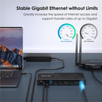 WAVLINK UG69PD25 Pro 100W PD Charging Triple 4K Display Laptop Docking Station, US Plug, EU Plug, UK Plug, AU Plug