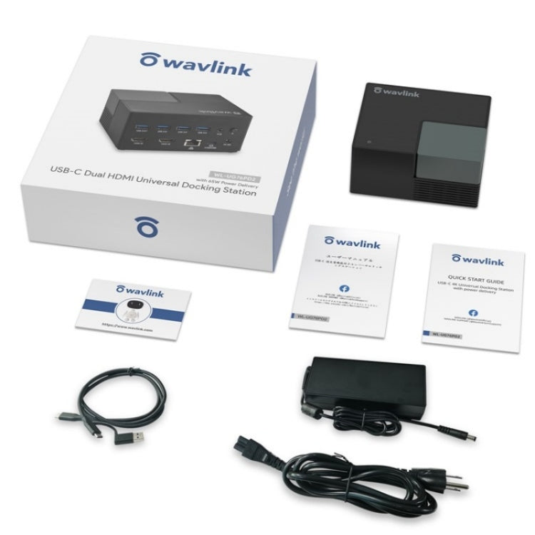 WAVLINK UG76PD2 3.5mm Audio, Gigabit Network Port Dual HD Universal Docking Station, UG76PD2