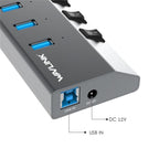WAVLINK UH3076 5Gbps 7-port USB 3.0 Hub with Independent Switch and LED Indicator, UH3076