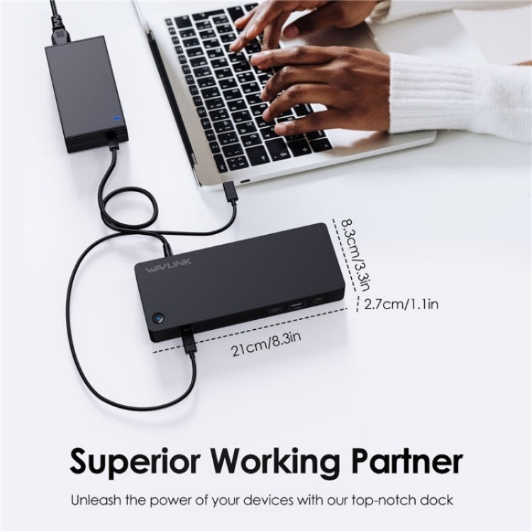 WAVLINK UTD22 Support 96W Laptop Charging USB4 Docking Station Dual Monitor USB-C Hub, UTD22