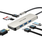 WAVLINK UHP3416 7-in-1 PD100W Charging SD / TF Card Reader 4K HD Type-C Docking Station, UHP3416