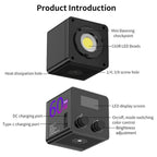 C60R 60W RGB Stage Lamp Professional Video Photography COB Fill Light With 8 Batteries, US Plug, UK Plug, EU Plug