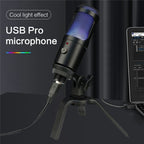 A6 USB Interface Laptop Recording Microphone with RGB Light, A6