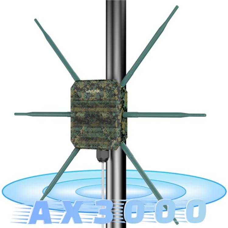 WAVLINK WN588HX3 AX3000 Outdoor WiFi Extender with 6 Antennas Dual Band WiFi Repeater, US Plug, EU Plug, UK Plug, AU Plug