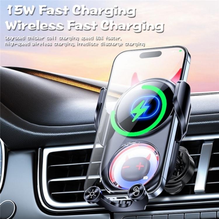 D1 Devil Design Air Vent Mount Phone Holder Stand 15W Car Wireless Charger