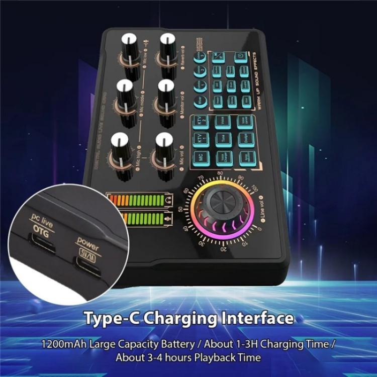 V80 For Mobile Phone Computer Portable Live Streaming Karaoke Sound Card Mixer, V80