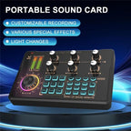 V80 For Mobile Phone Computer Portable Live Streaming Karaoke Sound Card Mixer, V80