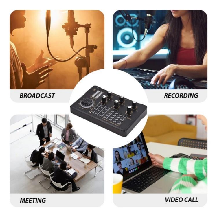 V80 For Mobile Phone Computer Portable Live Streaming Karaoke Sound Card Mixer, V80