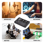 V80 For Mobile Phone Computer Portable Live Streaming Karaoke Sound Card Mixer, V80