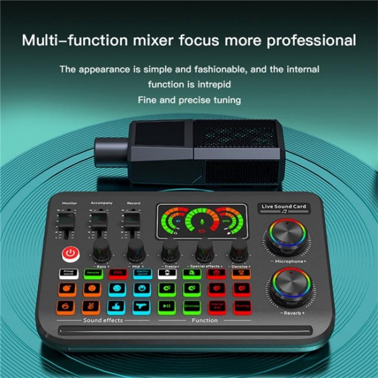 F996 Max Live Streaming / Gaming / Singing Audio Mixer USB Microphone Sound Card, F996 Max