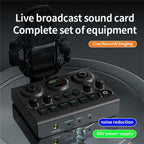 F10 48V Live Streaming Sound Card Audio Mixer Phantom Power Mixer, F10