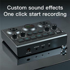 F10 48V Live Streaming Sound Card Audio Mixer Phantom Power Mixer, F10
