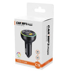 C9 Digital Display FM Transmitter Multifunctional Bluetooth Car MP3 Player USB Type-C Charger, C9