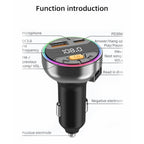 C9S QC3.0 PD 30W Charger FM Transmitter Multifunctional Bluetooth Car MP3 Player, C9S