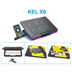 X8 Adjustable Height Notebook Cooler Foldable Laptop Stand 6 ARGB Fans Cooling Pad, X8