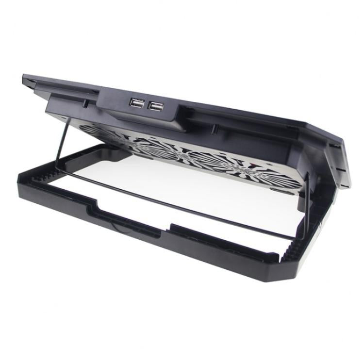 N22 Dual USB Ports Adjustable Laptop Stand Portable Cooling Pad with Phone Holder, N22