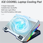 S601 RGB Light Notebook Cooler Adjustable Height Gaming Laptop Cooling Pad, S601