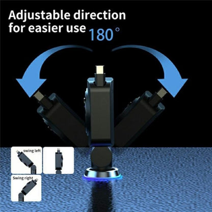 K38 Retractable Cable USB + Type-C Car Charger PD 30W Fast Charging Cigarette Lighter Adapter, K38