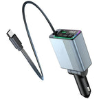 C77 Car Charger FM Transmitter Fast Charging Adapter with PD 30W Extendable Type-C Cable, C77