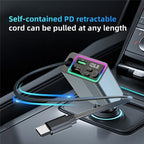 C77 Car Charger FM Transmitter Fast Charging Adapter with PD 30W Extendable Type-C Cable, C77