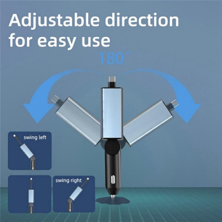 C77 Car Charger FM Transmitter Fast Charging Adapter with PD 30W Extendable Type-C Cable, C77