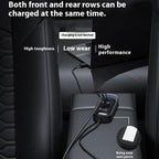 Y1 Type-C and Dual USB Car Rear Seat Charger Fast Charging Adapter with 1m Extension Cable, Y1
