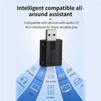 W15 Bluetooth 5.3 AUX Adapter USB Dongle 2 In 1 Car Audio Transmitter Receiver, W15