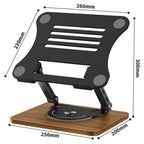 J31 Foldable 360-Degree Rotating Laptop Metal Wood Cooling Stand, J31