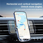 Q15 Car Vehicle Navigation Phone Holder Car Air Vent Mount Magnetic Wireless Charging Stand, Q15 Black, Q15 Silver
