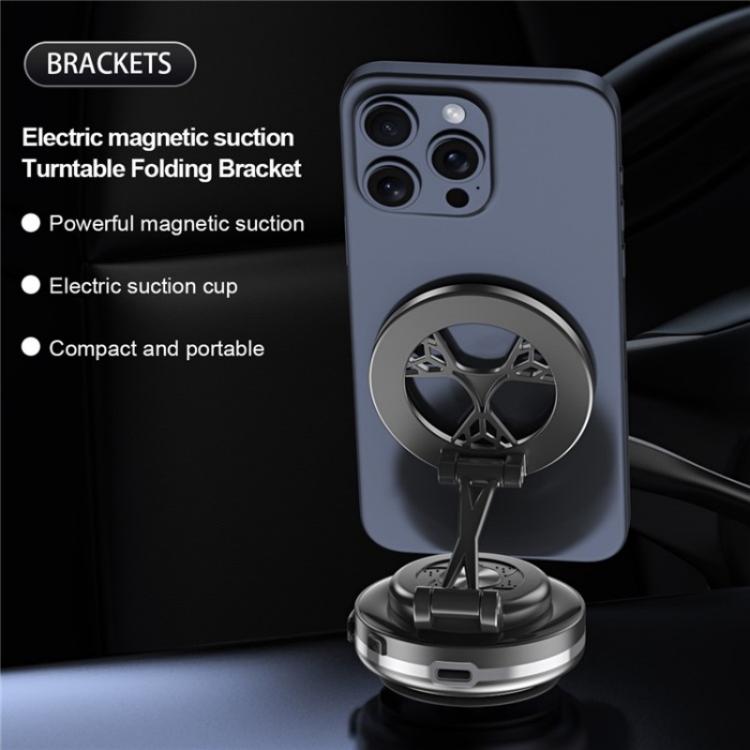 C6 Adjustable Folding Rotating Car Stand Vacuum Suction Cup Magnetic Phone Holder, C6