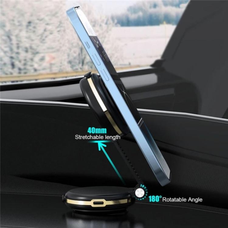 T50 Vacuum Adhesion Dual Suction Cup Car Dashboard Windshield Phone Navigation Stand, T50 (Black+Silver), T50