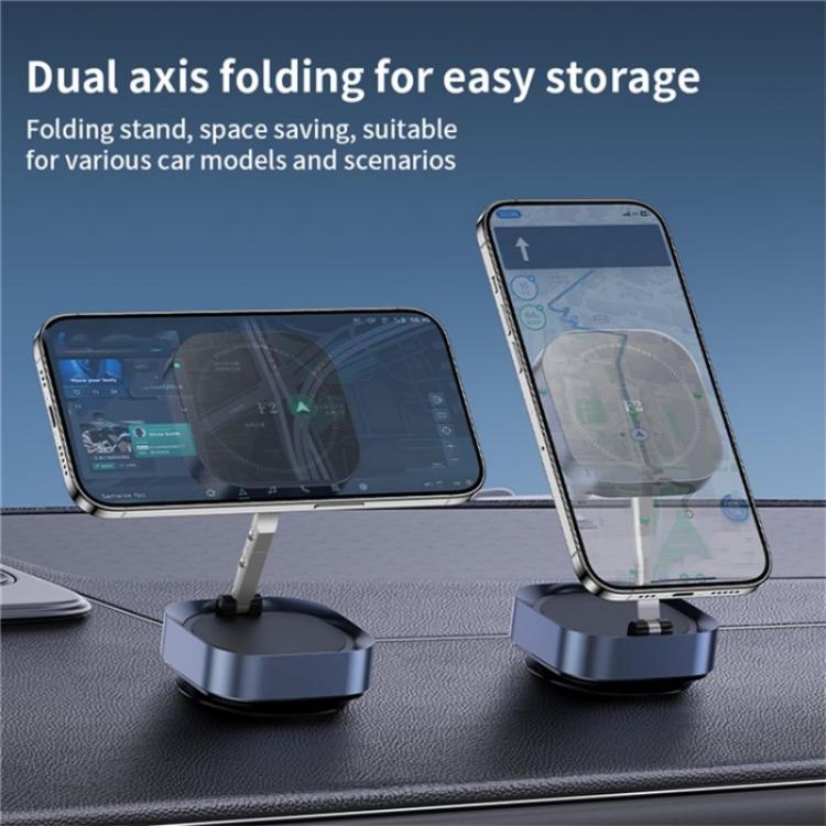 F2 Strong Magnet Vacuum Suction Adjustable Foldable Car Dashboard Windshield Phone Holder, F2 (Silver), F2 (Tarnish)