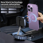 F2 Strong Magnet Vacuum Suction Adjustable Foldable Car Dashboard Windshield Phone Holder, F2 (Silver), F2 (Tarnish)
